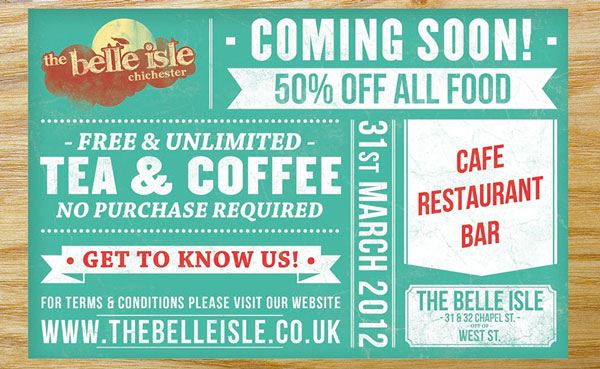 Graphic design of a Belle Isle food voucher