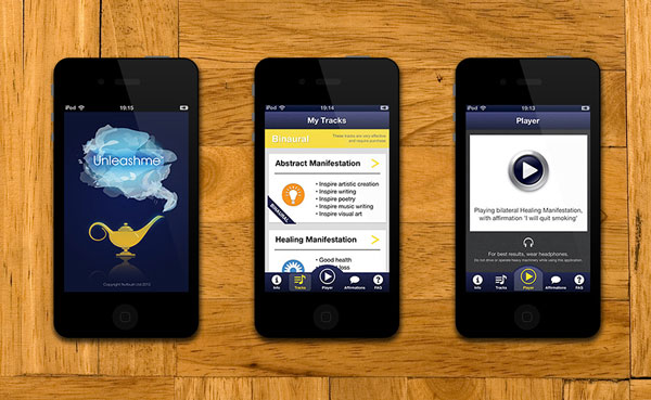Three mobile screenshot views of Unleashme app